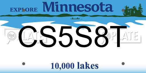 CS5S8T Minnesota License Plate