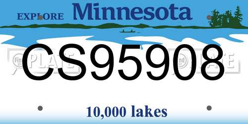 CS95908 Minnesota License Plate