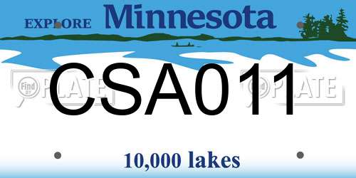 CSA011 Minnesota License Plate