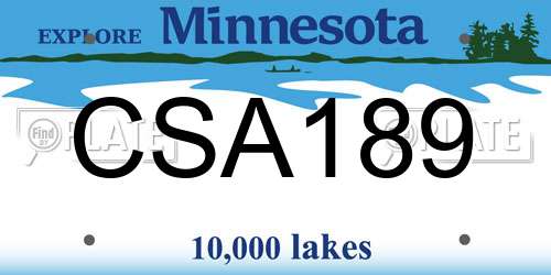 CSA189 Minnesota License Plate
