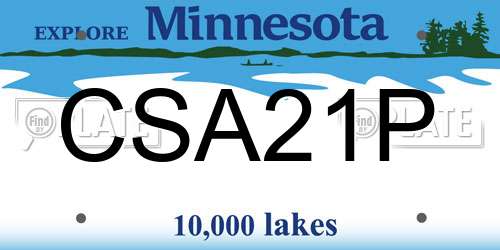 CSA21P Minnesota License Plate