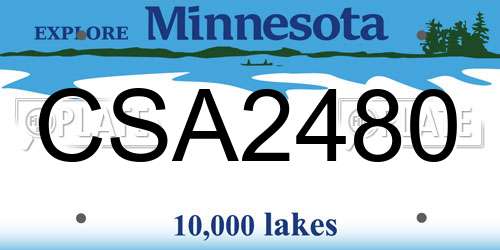 CSA2480 Minnesota License Plate