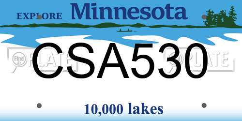 CSA530 Minnesota License Plate