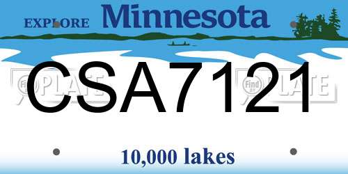 CSA7121 Minnesota License Plate