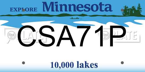 CSA71P Minnesota License Plate