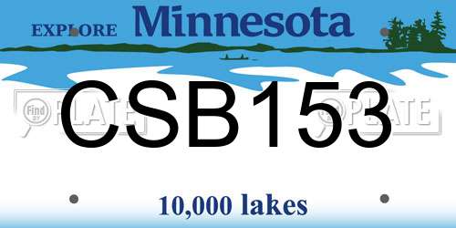 CSB153 Minnesota License Plate