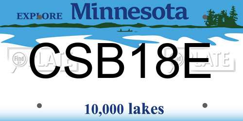 CSB18E Minnesota License Plate