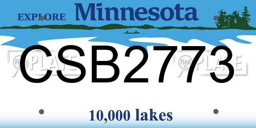 CSB2773 Minnesota License Plate
