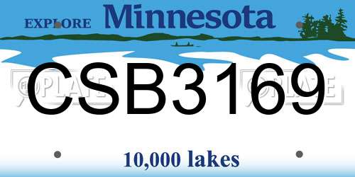 CSB3169 Minnesota License Plate