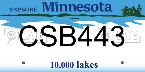 CSB443 Minnesota License Plate
