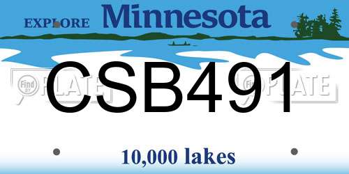 CSB491 Minnesota License Plate