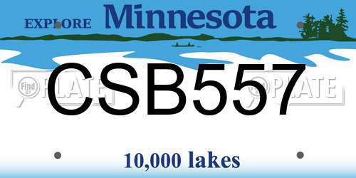 CSB557 Minnesota License Plate