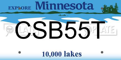 CSB55T Minnesota License Plate