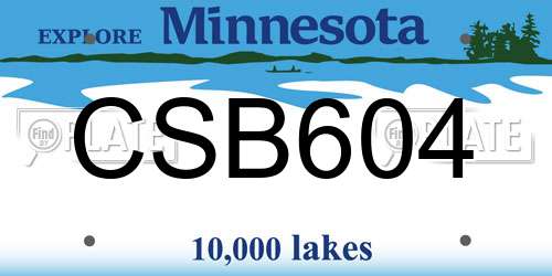 CSB604 Minnesota License Plate