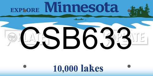 CSB633 Minnesota License Plate