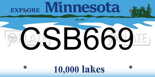 CSB669 Minnesota License Plate