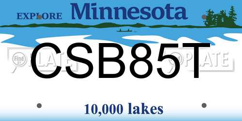 CSB85T Minnesota License Plate