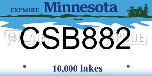 CSB882 Minnesota License Plate