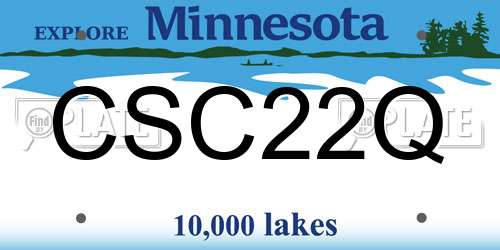CSC22Q Minnesota License Plate