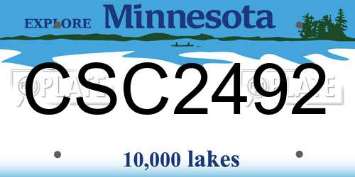 CSC2492 Minnesota License Plate