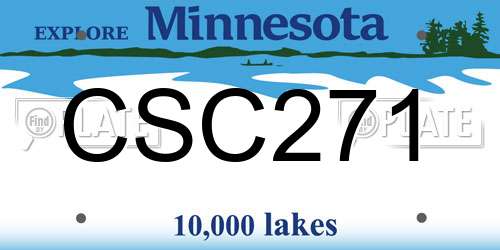 CSC271 Minnesota License Plate