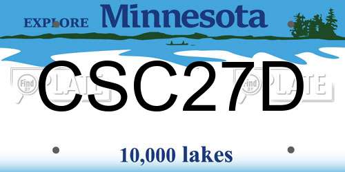 CSC27D Minnesota License Plate