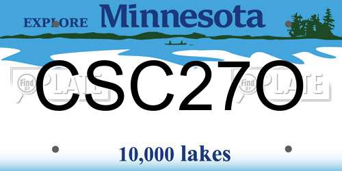 CSC27O Minnesota License Plate