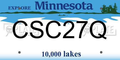 CSC27Q Minnesota License Plate