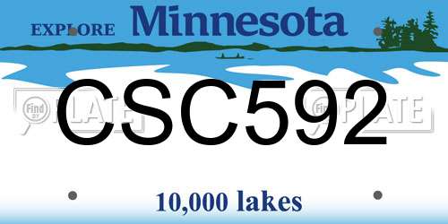 CSC592 Minnesota License Plate