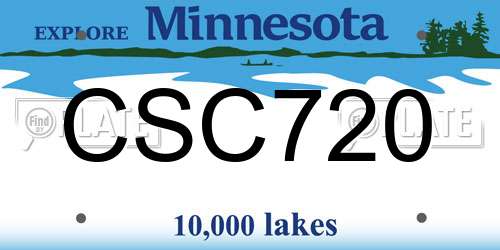 CSC720 Minnesota License Plate