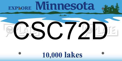 CSC72D Minnesota License Plate