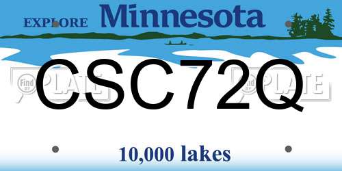 CSC72Q Minnesota License Plate