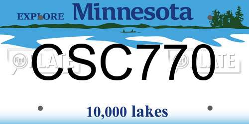 CSC770 Minnesota License Plate