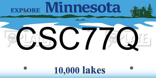 CSC77Q Minnesota License Plate