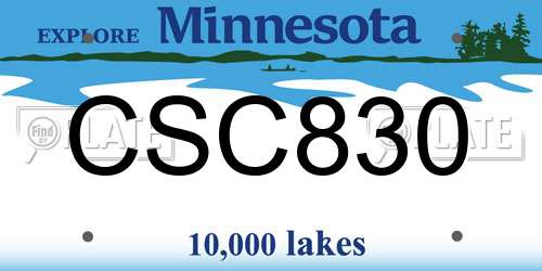 CSC830 Minnesota License Plate