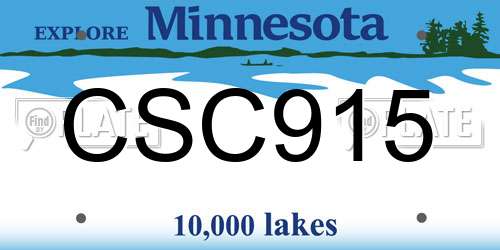 CSC915 Minnesota License Plate