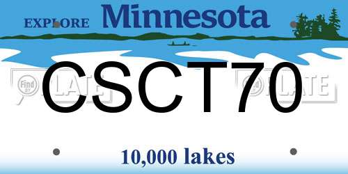 CSCT70 Minnesota License Plate