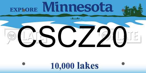 CSCZ20 Minnesota License Plate