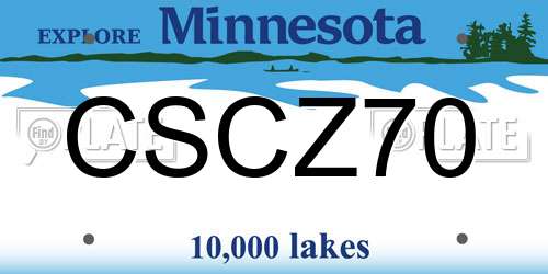 CSCZ70 Minnesota License Plate