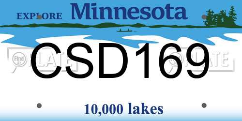 CSD169 Minnesota License Plate