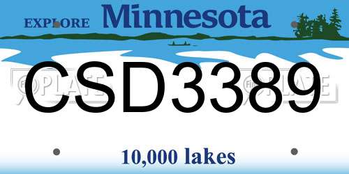 CSD3389 Minnesota License Plate