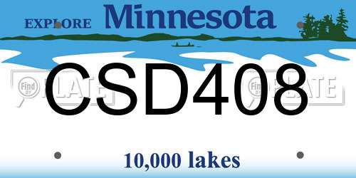CSD408 Minnesota License Plate