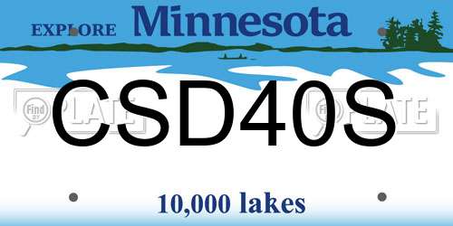 CSD40S Minnesota License Plate