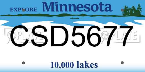 CSD5677 Minnesota License Plate