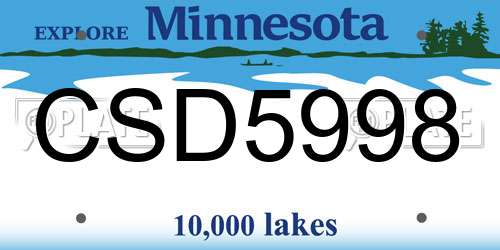 CSD5998 Minnesota License Plate