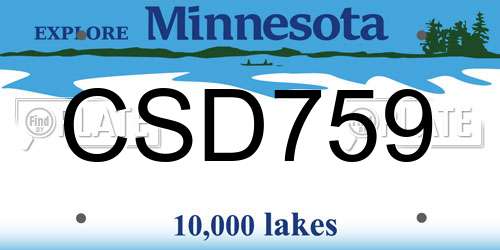 CSD759 Minnesota License Plate