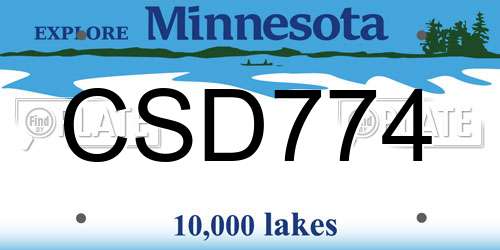 CSD774 Minnesota License Plate