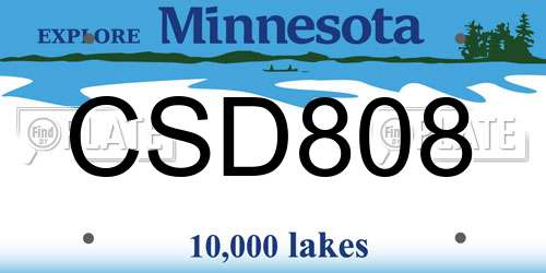 CSD808 Minnesota License Plate