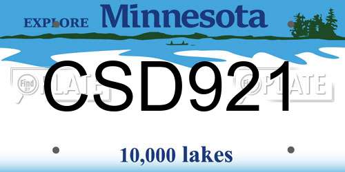 CSD921 Minnesota License Plate