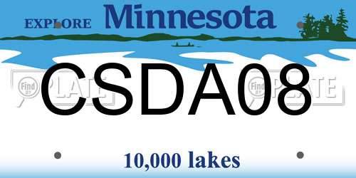 CSDA08 Minnesota License Plate